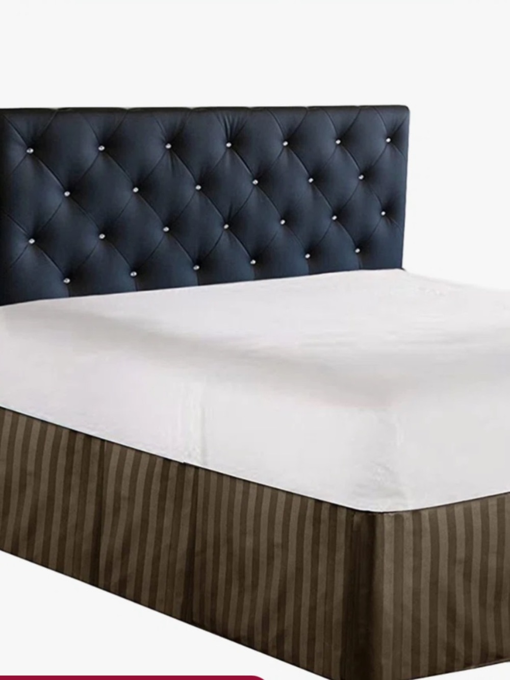 Striped Chocolate Brown Bed Skirt Fit under Mattress.